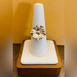 Gorjana New 18k Gold Plated Brass Statement Cocktail Floral Camila Ring